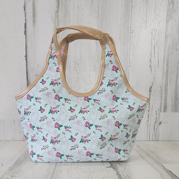 Disney Winnie The Pooh Aqua Rose Lunch Bag Tote - Picture 1 of 9